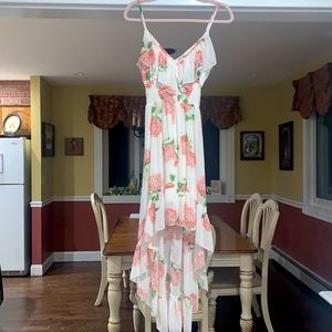 White w flowers Maxi dress